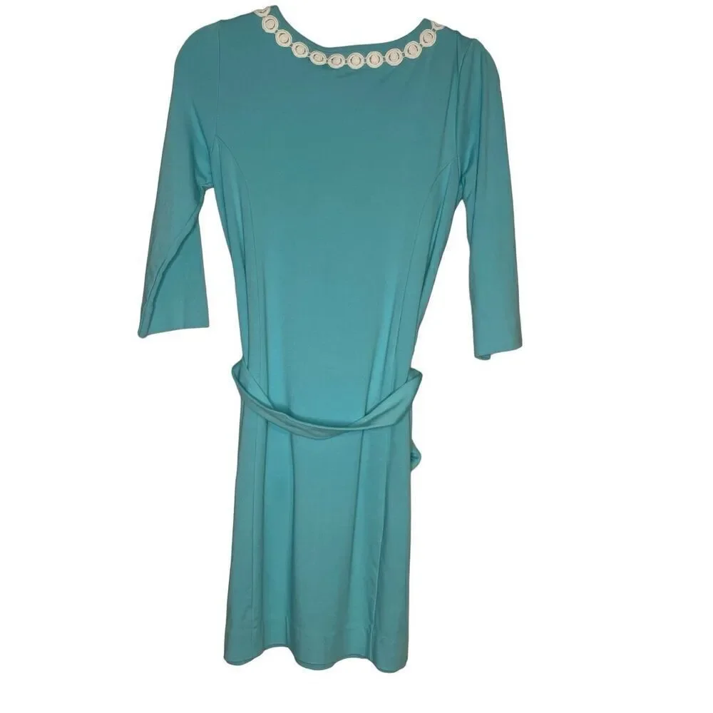 Lilly Pulitzer Jonah Shift Belted Dress Shorely Blue Women’s Size Small